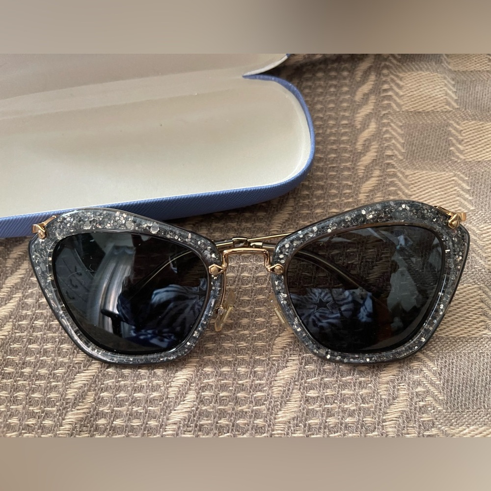 Miu Miu Glittery Gray Sunglasses